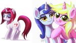  2015 equine eyeshadow female friendship_is_magic green_eyes group hair horn makeup mammal moonlight_raven_(mlp) my_little_pony raikoh-illust red_hair sunshine_smiles_(mlp) unicorn yellow_eyes 