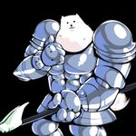  ambiguous_gender anthro armor black_background canine dog fluffy fur greater_dog kirbysuperstardude looking_at_viewer mammal melee_weapon polearm simple_background solo spear undertale weapon white_fur 
