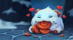  &lt;3 cake close_eyes cute eating food fur holding horn league_of_legends poro_(lol) sleeping unknown_artist video_games 