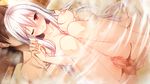  1girl astronauts bathing blush breast_grab breasts censored character_request game_cg grabbing kokusan_moyashi long_hair nipples nude one_eye_closed partially_submerged red_eyes rozea_(graphmelt) sex silver_hair tou_no_shita_no_exercitus vaginal water 