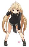  blonde_hair brown_eyes cosplay erica_hartmann erica_hartmann_(cosplay) futaba_anzu idolmaster idolmaster_cinderella_girls long_hair low-tied_long_hair military military_uniform shift_(waage) solo strike_witches twintails uniform very_long_hair world_witches_series 