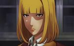  animated_gif blonde_hair fujino_kiyoshi kangoku_gakuen midorikawa_hana prison_school scissors 