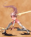  bad_id bad_pixiv_id breasts derivative_work dual_wielding dungeon_and_fighter female_slayer_(dungeon_and_fighter) happening18 holding long_hair looking_at_viewer nipples nude nude_filter red_eyes silver_hair solo sword thighhighs third-party_edit vagabond_(dungeon_and_fighter) very_long_hair weapon 