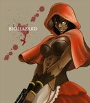  breasts capcom cleavage gun hood little_red_riding_hood_(cosplay) resident_evil resident_evil_5 sheva_alomar weapon 