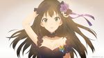  black_gothic_dress_(idolmaster) brown_hair gloves green_eyes idolmaster idolmaster_cinderella_girls long_hair looking_at_viewer mizuki_makoto project_krone shibuya_rin solo 