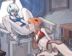  2girls ayanami_rei blue_eyes blue_hair boots breasts clitoris collar cum cunnilingus feet female_ejaculation fingering fingers_through_hair high_heels highres multiple_girls no_panties oral pubic_hair pussy red_hair see-through sitting soryu_asuka_langley swimsuit temix uncensored yuri 
