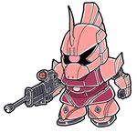  akidenmania chibi gelgoog gelgoog_s_char_custom gun gundam mecha mobile_suit_gundam weapon 