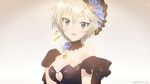  anastasia_(idolmaster) blue_eyes breasts gloves hair_ornament idolmaster idolmaster_cinderella_girls large_breasts mizuki_makoto open_mouth project_krone short_hair silver_hair smile solo 