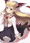  bat_wings blonde_hair demon_tail fang fang_out granblue_fantasy head_wings hyuuga_azuri long_hair pointy_ears red_eyes shingeki_no_bahamut smile solo tail vampire vampy wings 