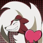  2019 alola ambiguous_gender canid canine fur holidays lycanroc mammal midnight_lycanroc nintendo pok&eacute;mon pok&eacute;mon_(species) red_fur renaspyro smile solo valentine&#039;s_day video_games white_fur 