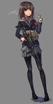  assault_rifle blue_eyes brown_hair cz-805 dreadtie gun highres load_bearing_vest long_hair original pantyhose rifle scarf solo weapon 