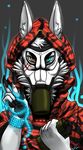 bloodwolfe89 canine clothing gas_mask hoodie mammal mask stripes wolf 