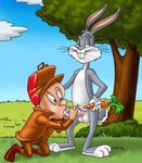  anthro bugs_bunny elmer_fudd human human_anthro human_on_anthro human_on_rabbit interspecies looney_tunes male male/male mammal warner_brothers 