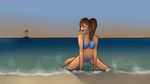  all_fours anthro beach bikini clothing female hair mammal marsminer mustelid otter sea seaside solo swimsuit water 