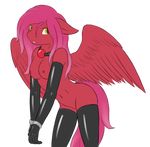  2015 alpha_channel anthro ball_gag breasts clothing daf elbow_gloves equine fan_character female gag gloves legwear mammal my_little_pony nipples nude pegasus shackles solo stockings wings yellow_eyes 