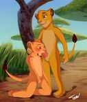  anthro anthrofied balls blush cub disney duo edit erection feline fellatio female fingering hi_res launny lion male mammal masturbation nala nipples nude oral oral_penetration outside penis pussy_juice sex simba the_lion_king tsiya wet young 