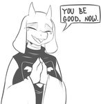  blush blush_(artist) caprine female goat horn mammal monochrome robes simple_background solo toriel undertale white_background 