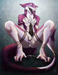  cum cum_on_penis cum_on_self girly jewelry kaylii penis purple_skin sergal solo tongue tongue_out two_tone_skin white_skin 