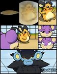  ambiguous_gender cage comic dedenne fear feral kuroodod luxray nintendo panic pok&eacute;mon rattata size_difference trapped video_games 