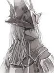  anthro armor black_and_white burmecian clothed clothing coat detailed female final_fantasy final_fantasy_ix freya_crescent hair helmet long_hair looking_down mammal monochrome rat rodent simple_background solo video_games white_background white_hair 
