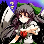  ? black_hair niji_(nijioki) red_eyes reiuji_utsuho ribbon solo touhou 