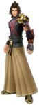  3d brown_hakama full_body game_model gauntlets gloves hakama highres japanese_clothes kingdom_hearts kingdom_hearts_birth_by_sleep looking_at_viewer male_focus official_art solo standing terra_(kingdom_hearts) white_gloves 
