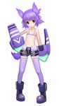  bikini_top boots child flat_chest midriff mzd421 phantasy_star phantasy_star_portable_2 purple_hair short_hair shorts solo tail thighhighs 