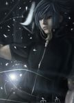  blue_hair final_fantasy final_fantasy_xiii final_fantasy_xv male_focus noctis_lucis_caelum red_eyes solo zamboze 