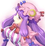  blush breasts covered_nipples hat large_breasts patchouli_knowledge purple_eyes purple_hair solo touhou yoye_(pastel_white) 