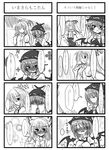  4koma blush buuwa comic fujiwara_no_mokou greyscale monochrome multiple_4koma multiple_girls mystia_lorelei touhou translated yuri 