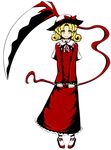  bad_id bad_pixiv_id blonde_hair dress elly hat holding holding_scythe kaziwara_to open_mouth scythe solo touhou touhou_(pc-98) yellow_eyes 