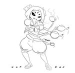  anthro arachnid arthropod black_and_white black_eyes clothing dress fangs female feral hair_bow monochrome muffet multi_limb multiple_eyes samael smile solo_focus spider sugar tea_cup tea_pot undertale 