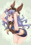  :o adjusting_clothes adjusting_hat animal_ears arched_back armpits arms_up blue_hair brown_eyes bunny_ears collar cropped_legs erune ferry_(granblue_fantasy) floating_hair granblue_fantasy hat jewelry long_hair looking_at_viewer necklace parted_lips pencil_skirt skirt sleeveless solo sora_no_michishirube thomasz 