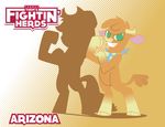  2015 absurd_res applejack_(mlp) arizona_cow_(tfh) bandanna bovine cattle earth_pony equine female friendship_is_magic green_eyes hi_res horse inspectornills mammal my_little_pony pony silhouette them&#039;s_fightin&#039;_herds 