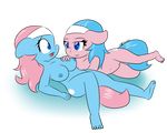  aloe_(mlp) alpha_channel anthro anthrofied areola big_breasts blue_eyes blue_hair blue_skin breasts cutie_mark duo equine feet female female/female friendship_is_magic hair hairband half-closed_eyes hand_on_breast horse icy_wings lotus_(mlp) lying mammal my_little_pony navel nipples on_back on_front open_mouth pink_skin pony pussy simple_background smile tongue transparent_background 
