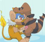  aliasing anthro argon_vile barefoot cum cute_fangs digital_media_(artwork) duo erection frottage handjob krokorok male male/male mammal masturbation monferno monkey nintendo nude penis pok&eacute;mon primate retracted_foreskin scalie sex side_view sitting standing uncut video_games 