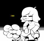 &lt;3 ambiguous_gender animated black_and_white cigarette duo english_text eyes_closed flower flowey_the_flower frown human mammal monochrome plant plantpenetrator protagonist_(undertale) text undertale 