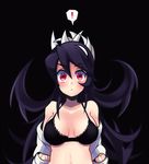  ! 1girl black_bra black_hair bra breasts filia_(skullgirls) large_breasts long_hair red_eyes samson_(skullgirls) shabushabu_yarou skullgirls underwear 