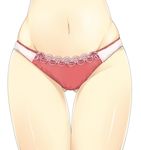  ass_visible_through_thighs close-up crotch groin hakurei_reimu haruki_(colorful_macaron) highres hips lace lace-trimmed_panties lingerie lower_body navel panties red_panties solo thigh_gap thighs touhou underwear 