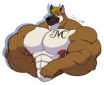  anthro canine huge_muscles looking_at_viewer male mammal muscular muscular_male nipple_piercing nipples nude pecs piercing siriusdog smile solo 