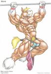  ace_(braford) anthro big_muscles braford equine fetlocks horse male mammal muscular solo traditional_media_(artwork) 
