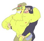  ape armpits beard blush dexter&#039;s_laboratory dial_m_for_monkey facial_hair green_eyes hat huntor lupinrager male male/male mammal muscular nipples penis penis_grab primate simion tagme 