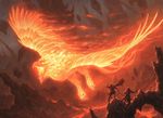 avian bird chris_rahn fire human lava magic_the_gathering mammal phoenix size_difference wings 