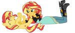  2015 alpha_channel animated belly_rub cute equestria_girls equine female feral horn human mammal my_little_pony square_crossover sunset_shimmer_(eg) tiredbrony unicorn 