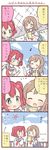  4koma ^_^ aqua_eyes brown_eyes brown_hair closed_eyes comic eighth_note flying_sweatdrops kunikida_hanamaru kurosawa_ruby love_live! love_live!_sunshine!! multiple_girls musical_note notice_lines red_hair saku_usako_(rabbit) school_uniform serafuku translated two_side_up uranohoshi_school_uniform zura_(phrase) |_| 