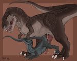  2015 cum dinosaur duo feral fersir male male/male penetration penis sex sharp_teeth size_difference teeth tyrannosaurus_rex 