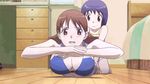  2girls animated animated_gif breasts exercise kamisama_dolls kuga_utao large_breasts multiple_girls shiba_hibino tagme 
