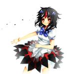  bad_deviantart_id bad_id bangle black_hair blush_stickers bow bracelet dress horn_bow horns jewelry kijin_seija multicolored_hair outstretched_arm puffy_sleeves red_eyes red_hair short_hair short_sleeves smbrly smile solo streaked_hair touhou white_hair 