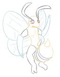  anthro arthropod balls beedrill erection horn insect male nintendo nude penis pok&eacute;mon posexe simple_background smile solo video_games white_background wings 