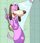  balls brush canine dog floppy_ears grin ladysomnambule mammal open_mouth sheath shower showering singing smile yippee yippee_yappee_and_yahooey 
